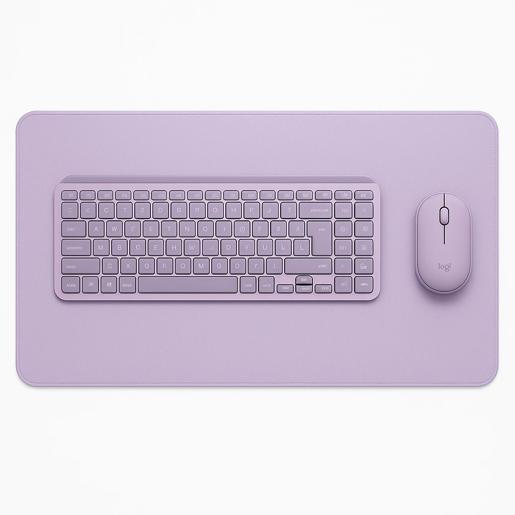 Logitech Studio Series Desk Mat - Teclado y alfombrilla de ratón - base de goma antideslizante, fácil deslizamiento, superficie resistente a salpicaduras - lavanda