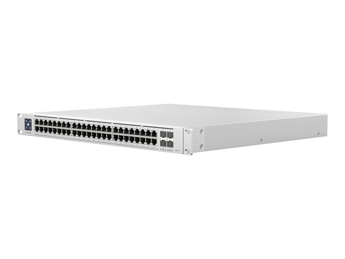 Ubiquiti UniFi Switch USW-Enterprise-48-PoE - Conmutador - L3 - Gestionado - 48 x 100/1000/2.5G (PoE+) + 4 x 1 Gigabit / 10 Gigabit SFP+ (enlace ascendente) - montaje en rack - PoE+ (720 W)