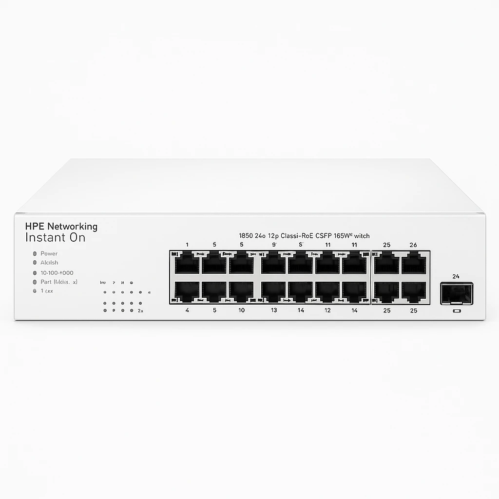 HPE Networking Instant On 1830 24G 12p Class4 PoE 2SFP 195W Switch - Conmutador - inteligente - 12 x 10/100/1000 + 12 x 10/100/1000 (PoE+) + 2 x Gigabit SFP - sobremesa, montaje en rack - PoE