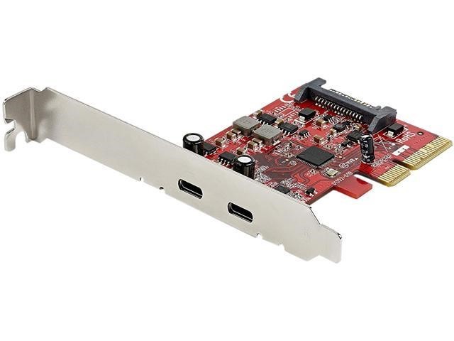StarTech.com PCIe USB 3.1 Card, 2x USB C 3.1 Gen 2 10Gbps, PCIe Gen 3 x4, ASM3142 Chipset, USB Type-C PCI Express Card, 2-Port USB 3.2 Gen 2x1 Expansion Add-On Card, Windows, macOS, Linux - F