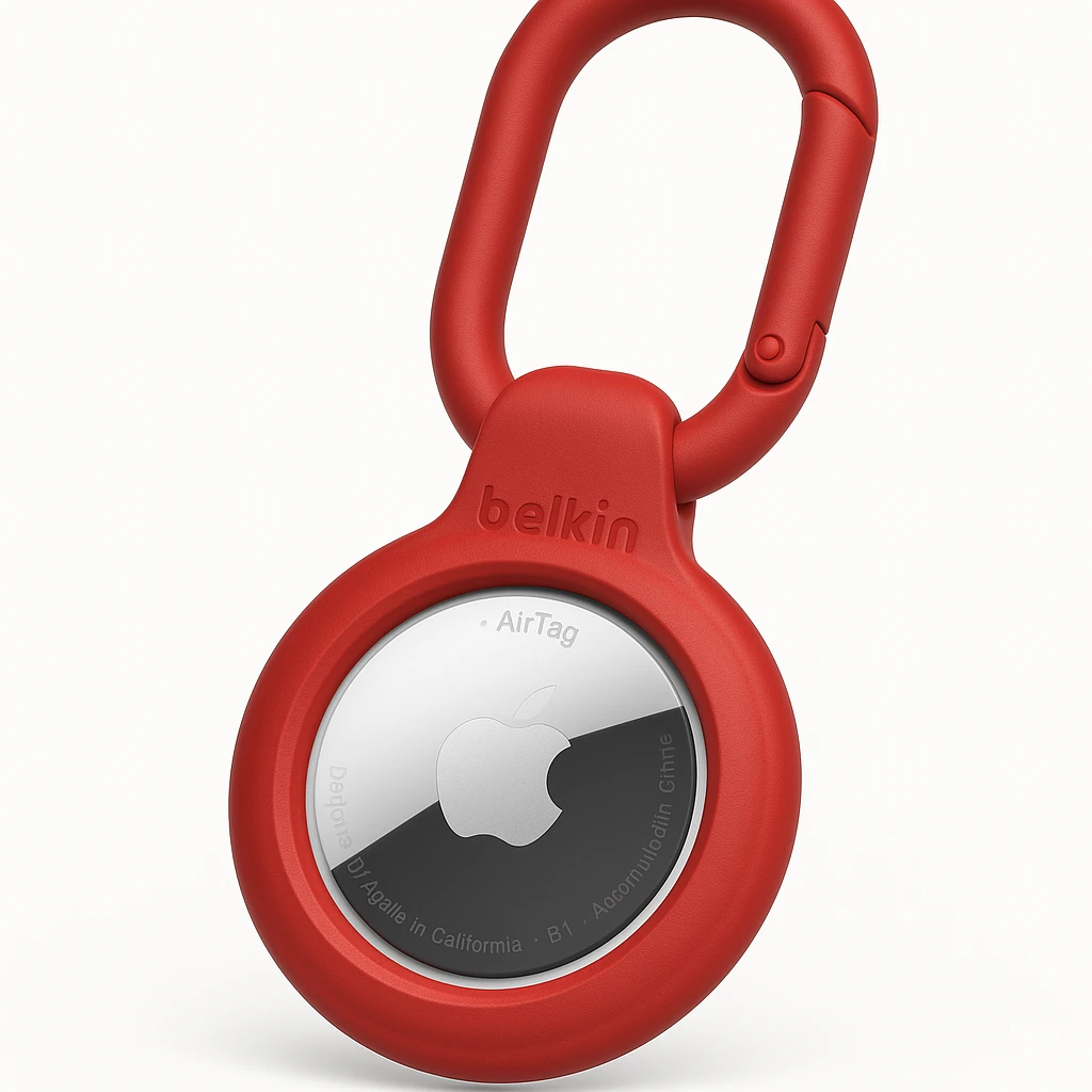 Belkin Secure Holder with Carabiner - Estuche para Airtag - rojo - para Apple AirTag