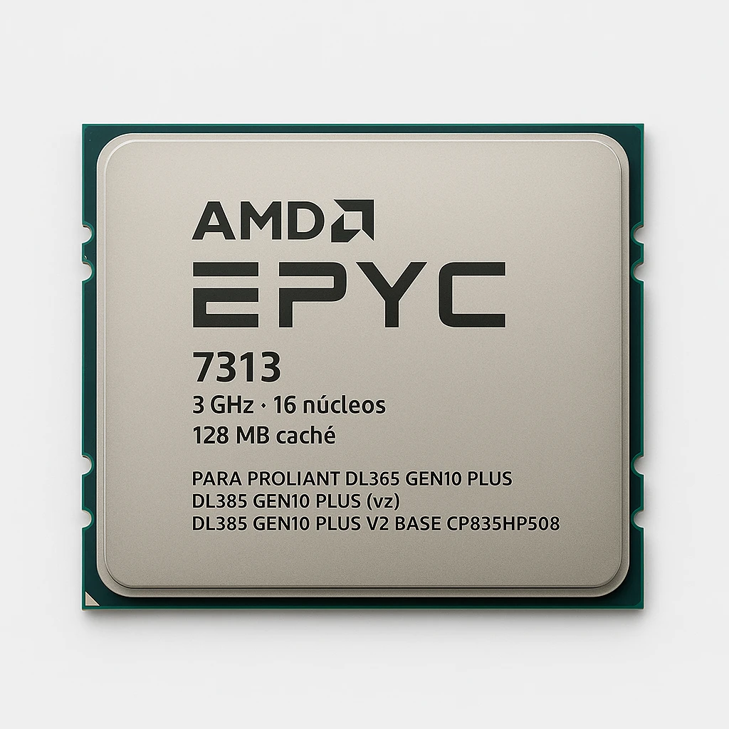 AMD EPYC 7313 - 3 GHz - 16 núcleos - 128 MB caché - para ProLiant DL365 Gen10 Plus, DL385 Gen10 Plus (v2), DL385 Gen10 Plus V2 Base