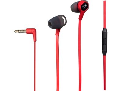 HyperX Cloud Earbuds - Auriculares internos con micro - en oreja - cableado - conector de 3,5 mm - negro, rojo - para Laptop 14, 15, 17; OMEN 15, 16; Pavilion Plus Laptop 14; Pavilion x360 La