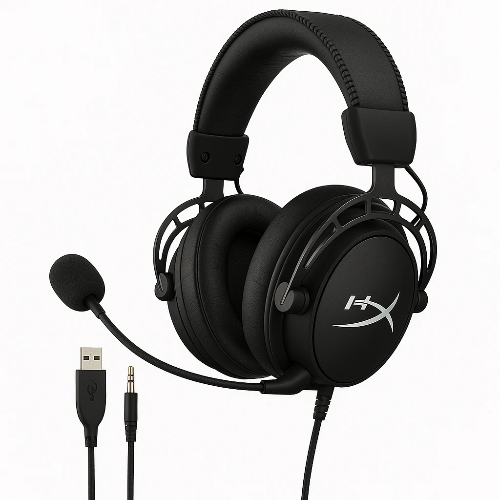 HyperX Cloud Alpha S - Auricular - 7.1 canales - tamaño completo - cableado - USB, conector de 3,5 mm - negro - para HP 15s, 250 G9; Laptop 15, 15s, 17; Pavilion Laptop 15; Sony PlayStation 4