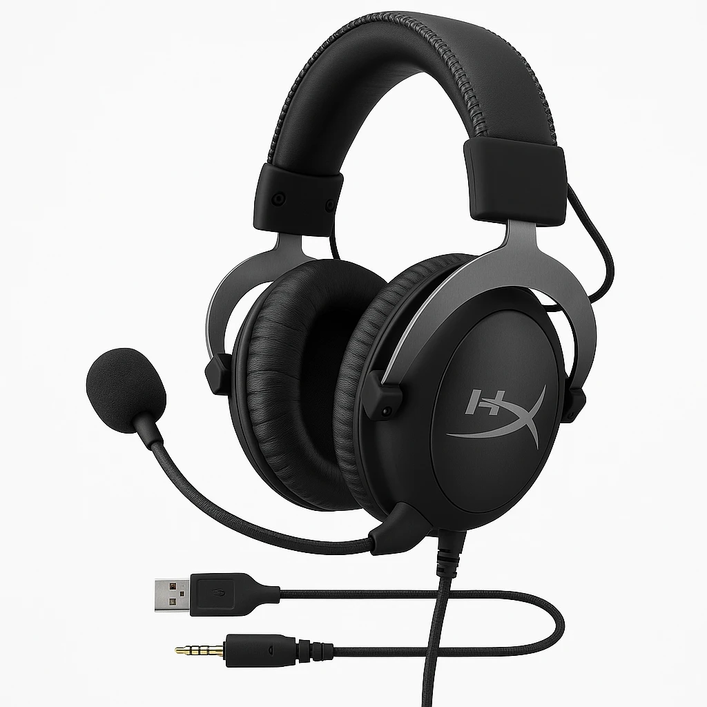 HyperX Cloud II Gaming - Auricular - 7.1 canales - tamaño completo - cableado - USB, conector de 3,5 mm - negro, gun metal - para Victus by HP Laptop 15, 16; Laptop 14, 15, 17; Pavilion x360 