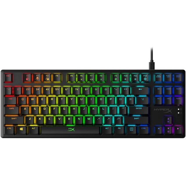 HyperX Alloy Origins Core - Teclado - retroiluminación - USB-C - QWERTY - EE. UU. - interruptor: HyperX Red - negro