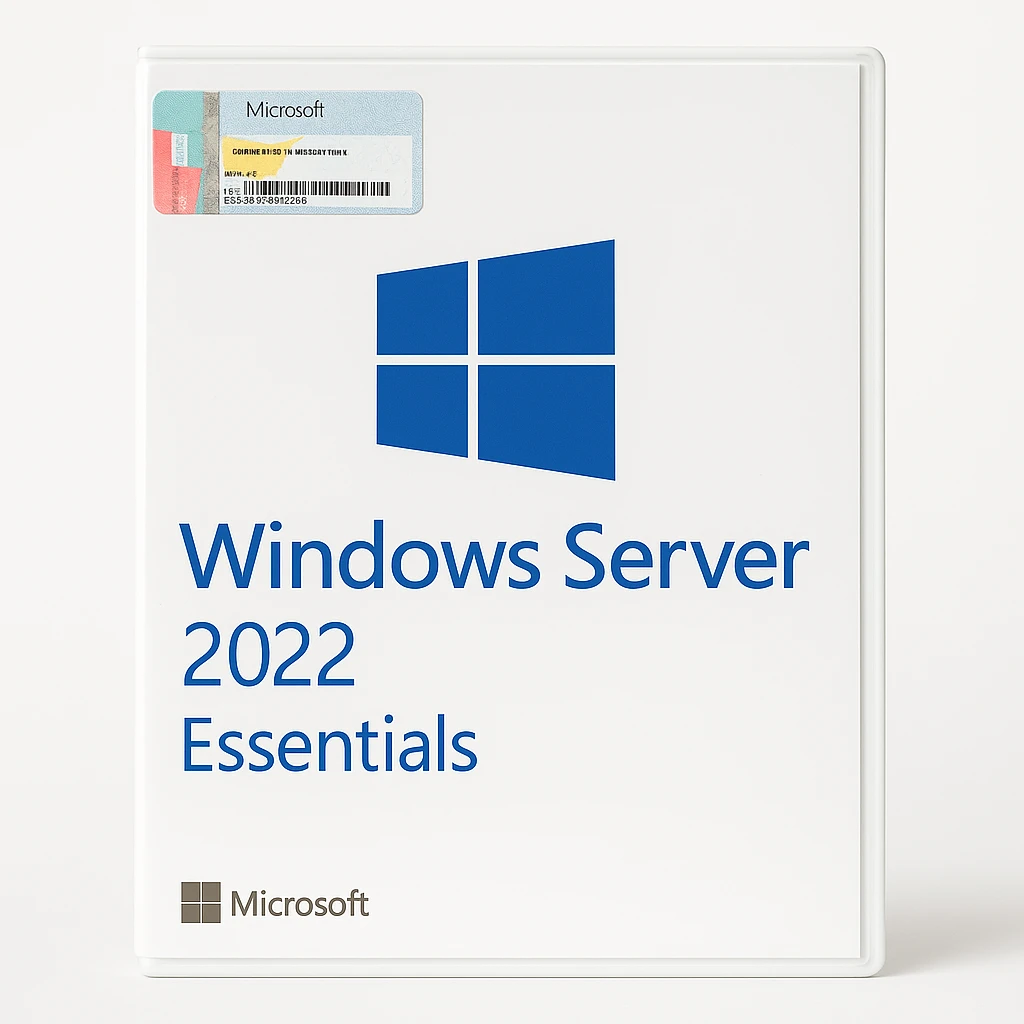 Microsoft Windows Server 2022 Essentials Edition - Soportes - 10 núcleos - OEM - ROK - DVD - Microsoft Certificate of Authenticity (COA) - Multilingüe - Americas