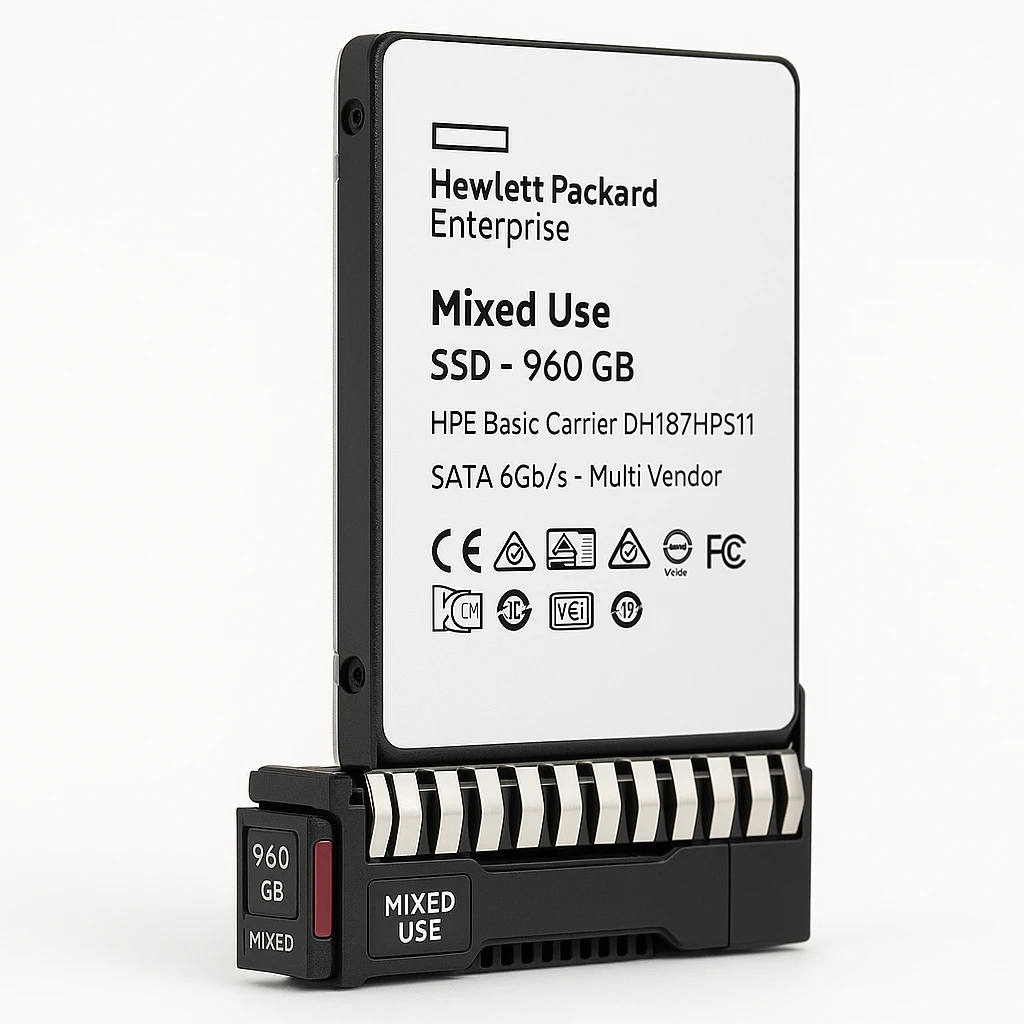 HPE Mixed Use - SSD - 960 GB - hot-swap - 2.5" SFF - SATA 6Gb/s - Multi Vendor - con HPE Basic Carrier