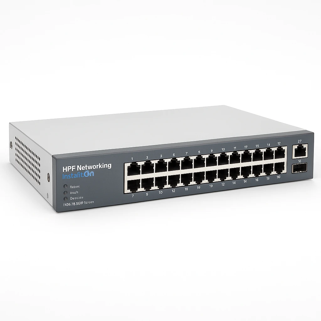 HPE Networking Instant On 1430 26G 2SFP Switch - Conmutador - sin gestionar - 26 x 10/100/1000 + 2 x 100/1000 SFP - sobremesa, montaje en rack, montaje en pared - BTO