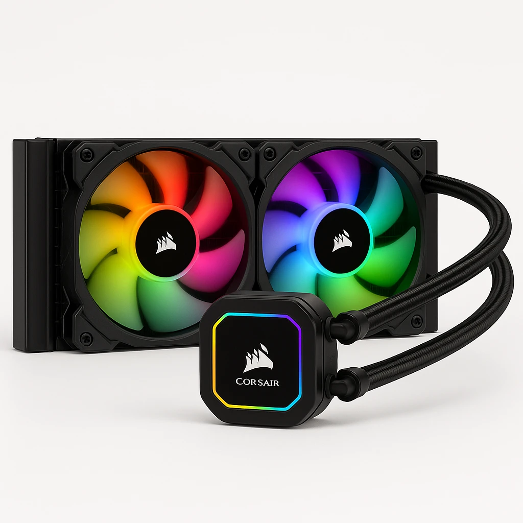 CORSAIR H100 RGB - Sistema de refrigeración líquida del procesador - Tamaño del radiador: 240 mm - (para: LGA1156, LGA1366, LGA2011, LGA1150, LGA1151, AM4, LGA2066, LGA1200, LGA1700, AM5) - c