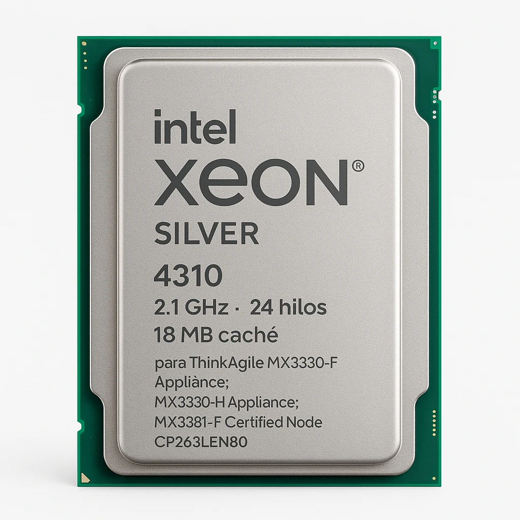 Intel Xeon Silver 4310 - 2.1 GHz - 12 núcleos - 24 hilos - 18 MB caché - para ThinkAgile MX3330-F Appliance; MX3330-H Appliance; MX3331-F Certified Node