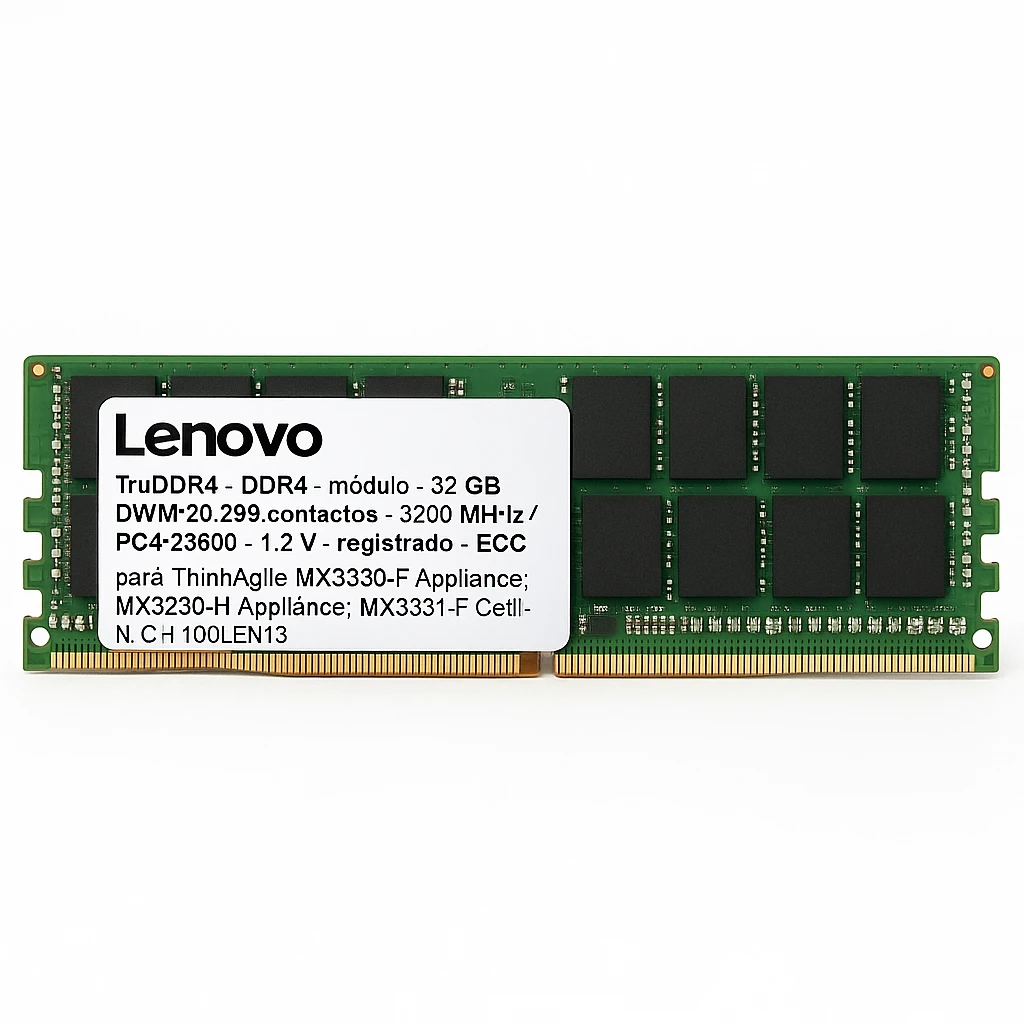 Lenovo TruDDR4 - DDR4 - módulo - 32 GB - DIMM de 288 contactos - 3200 MHz / PC4-25600 - 1.2 V - registrado - ECC - para ThinkAgile MX3330-F Appliance; MX3330-H Appliance; MX3331-F Certified N