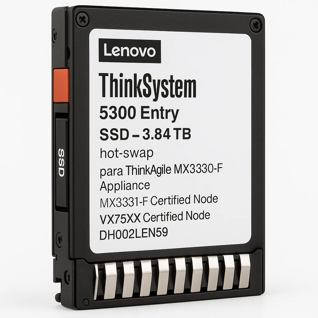 Lenovo ThinkSystem 5300 Entry - SSD - 3.84 TB - hot-swap - 2.5" - SATA 6Gb/s - para ThinkAgile MX3330-F Appliance; MX3331-F Certified Node; VX75XX Certified Node