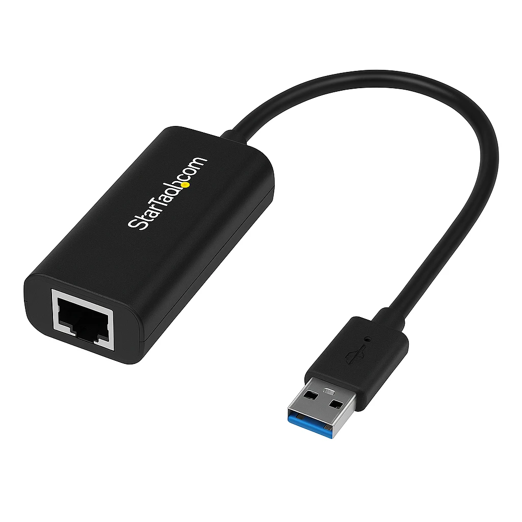StarTech.com Adaptador USB a Ethernet, USB 3.0 a Ethernet Gigabit de 10/100/1000 para Portátiles, con Cable Incorporado de 30cm, Adaptador USB a RJ45, Adaptador NIC, Adaptador de Red USB (USB