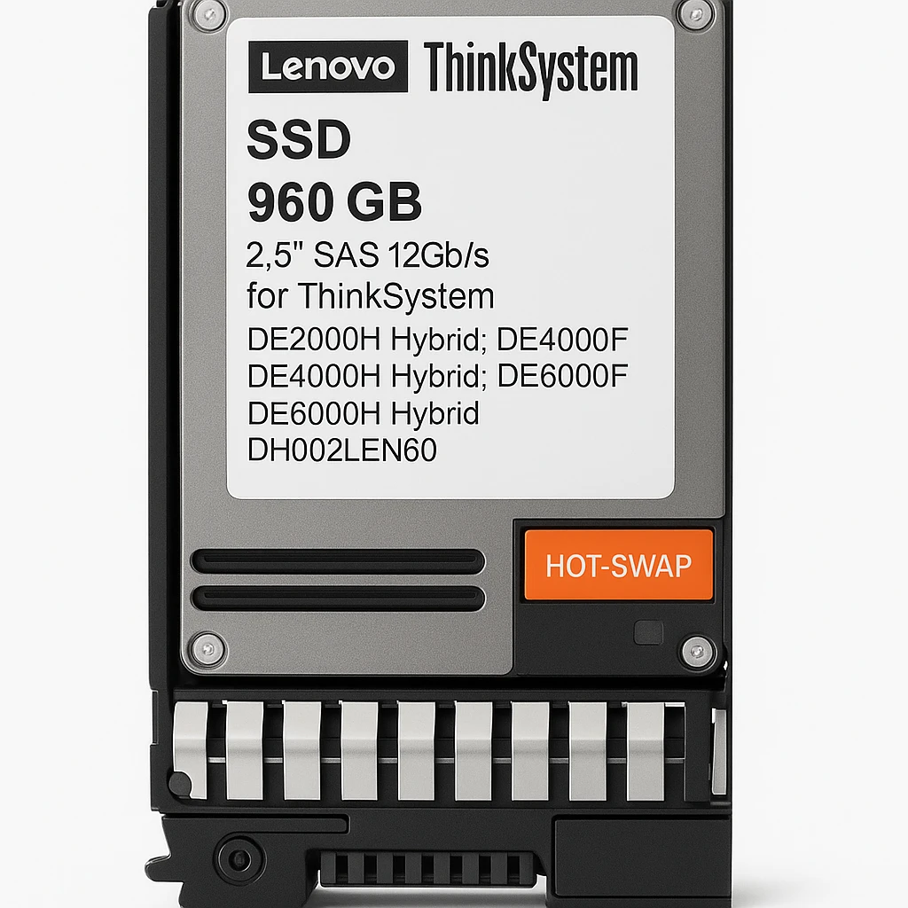 Lenovo ThinkSystem - SSD - 960 GB - hot-swap - 2.5" - SAS 12Gb/s - para ThinkSystem DE2000H Hybrid; DE4000F; DE4000H Hybrid; DE6000F; DE6000H Hybrid