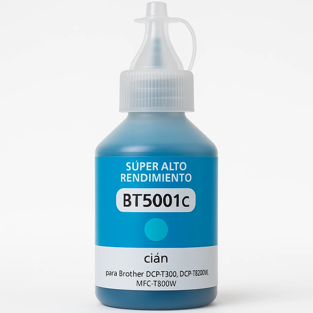 Brother BT5001C - Súper Alto Rendimiento - cián - original - recarga de tinta - para Brother DCP-T300, DCP-T820DW, MFC-T800W
