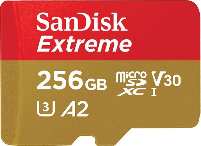 SanDisk Extreme - Tarjeta de memoria flash (adaptador microSDXC a SD Incluido) - 256 GB - A2 / Video Class V30 / UHS-I U3 / Class10 - microSDXC UHS-I