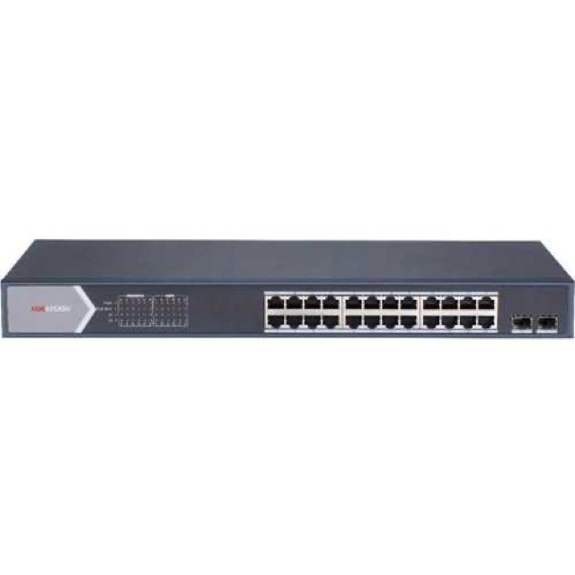 Hikvision Smart Managed Series DS-3E1526P-SI - Conmutador - inteligente - 24 x 10/100/1000 (PoE+) + 2 x Gigabit SFP - sobremesa - PoE+ (370 W)