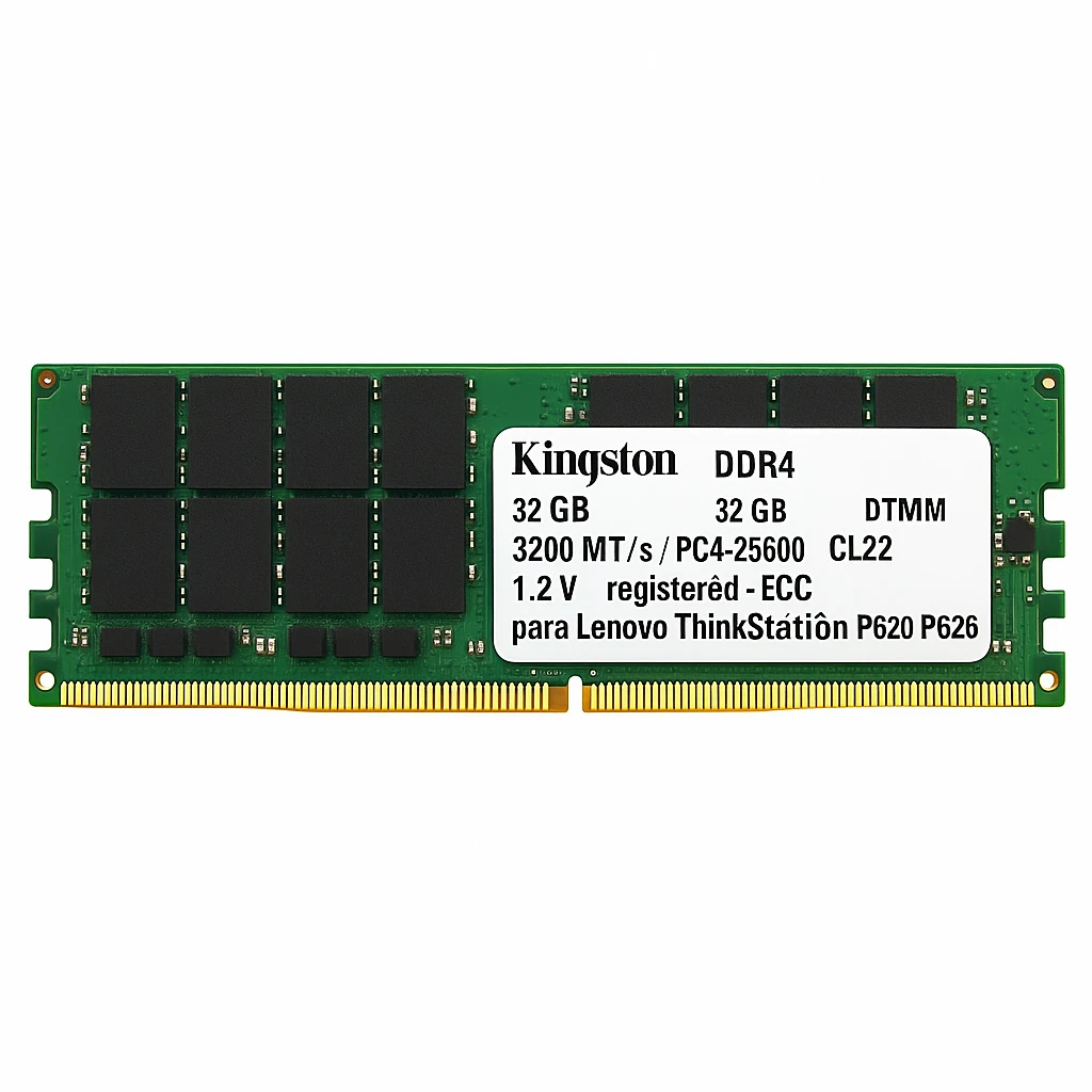 Kingston - DDR4 - módulo - 32 GB - DIMM de 288 contactos - 3200 MT/s / PC4-25600 - CL22 - 1.2 V - registrado - ECC - para Lenovo ThinkStation P620