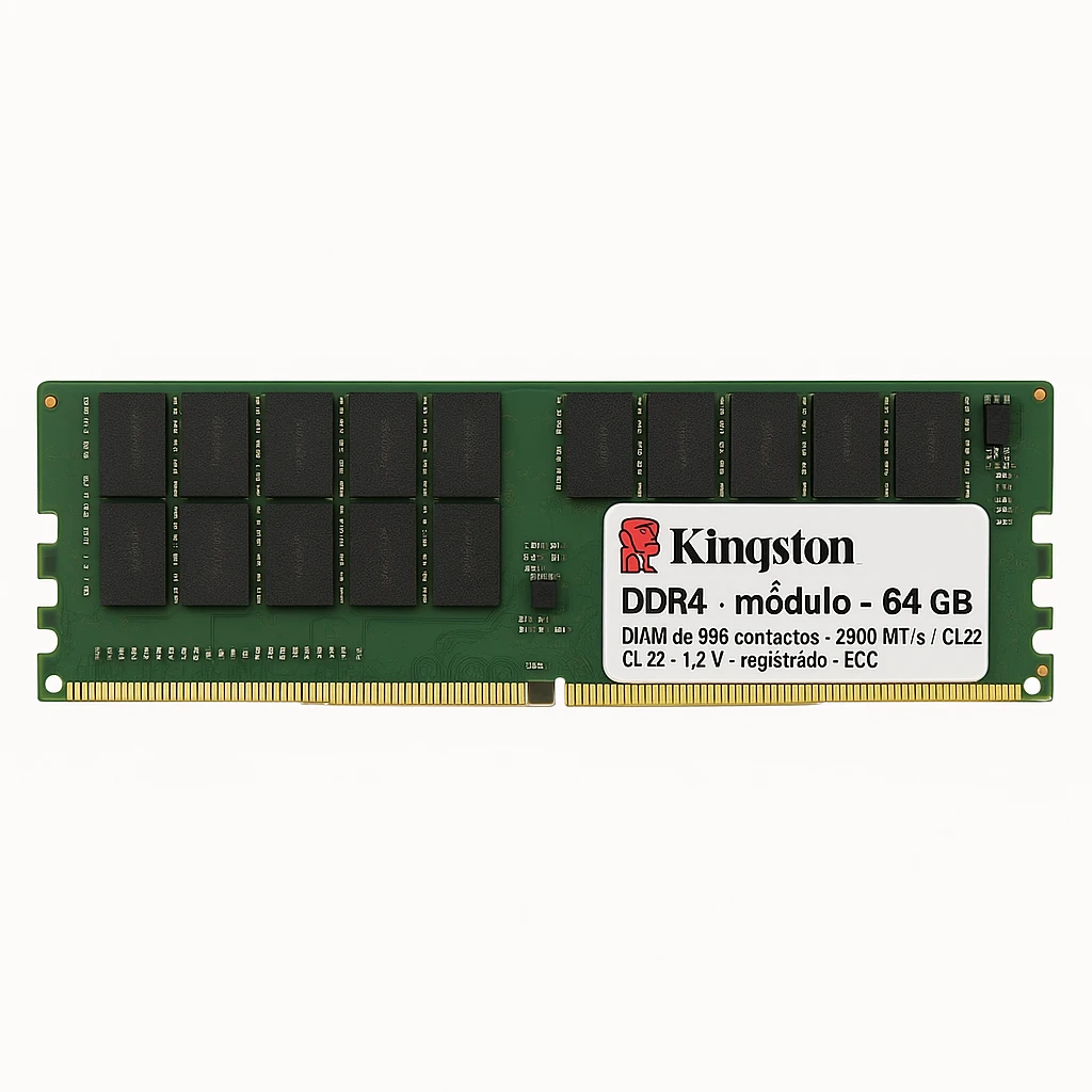Kingston - DDR4 - módulo - 64 GB - DIMM de 288 contactos - 3200 MT/s / PC4-25600 - CL22 - 1.2 V - registrado - ECC