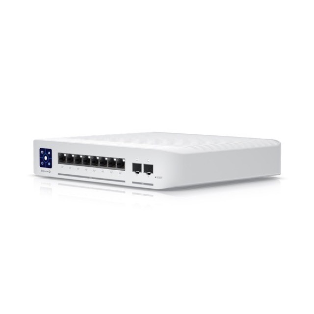 Ubiquiti UniFi Enterprise - Conmutador - L3 - Gestionado - 8 x 10/100/1000/2.5G (PoE+) + 2 x 1 Gigabit / 10 Gigabit SFP+ (enlace ascendente) - sobremesa - PoE+ (120 W)