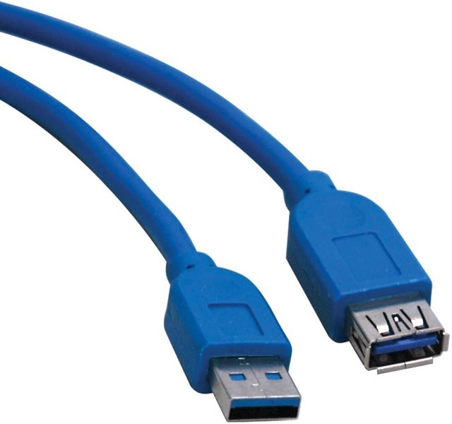 Eaton Tripp Lite Series USB 3.0 SuperSpeed Extension Cable (A M/F), Blue, 10 ft. (3.05 m) - Cable alargador USB - USB Tipo A (M) a USB Tipo A (H) - USB 3.0 - 3 m - azul