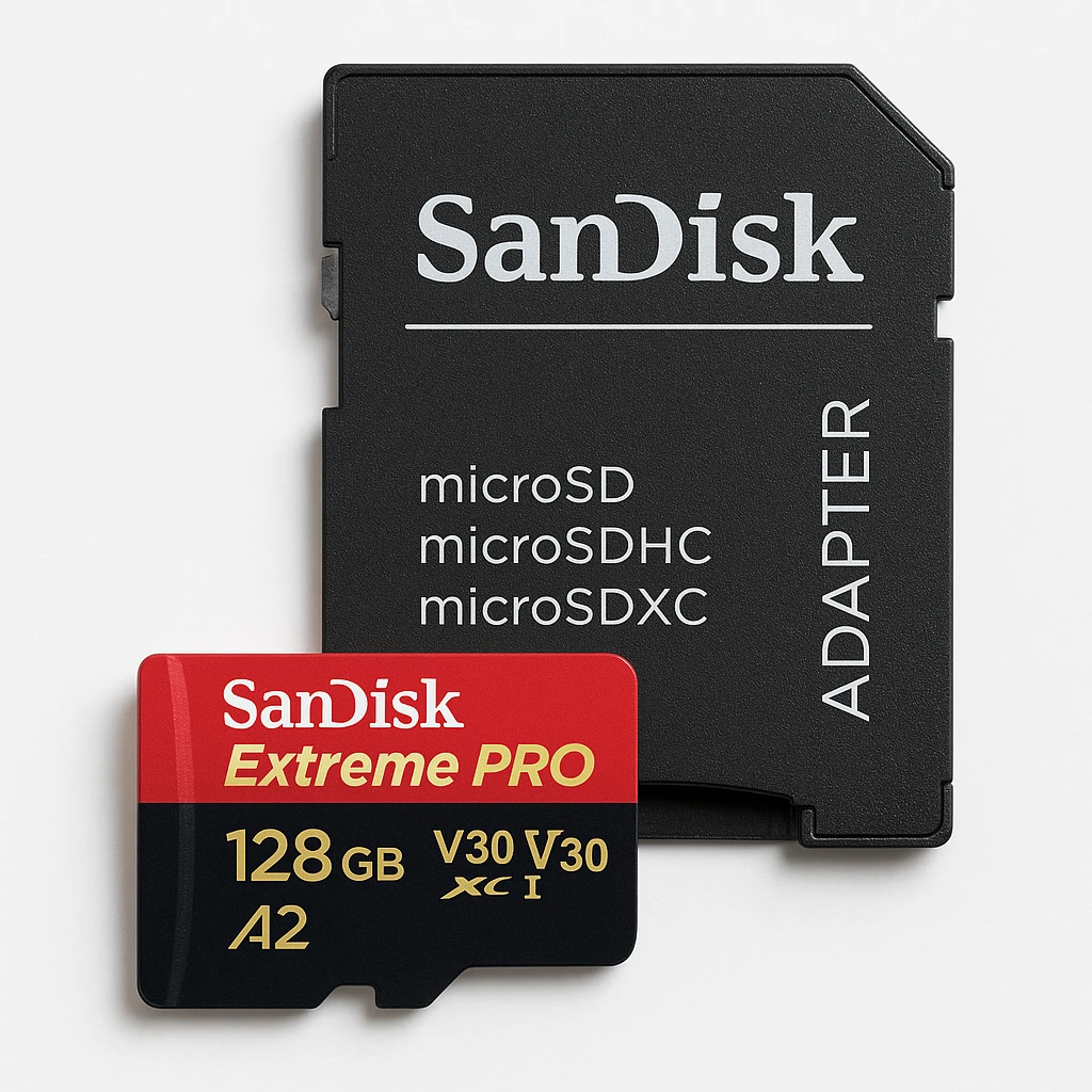 SanDisk Extreme Pro - Tarjeta de memoria flash (adaptador microSDXC a SD Incluido) - 128 GB - A2 / Video Class V30 / UHS-I U3 / Class10 - microSDXC UHS-I