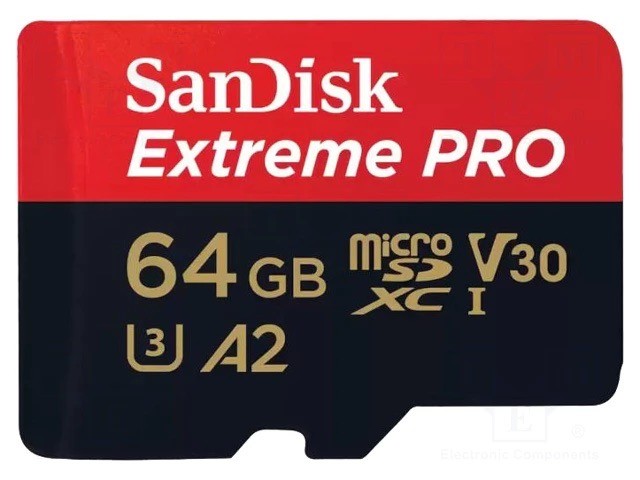 SanDisk Extreme Pro - Tarjeta de memoria flash (adaptador microSDXC a SD Incluido) - 64 GB - A2 / Video Class V30 / UHS-I U3 / Class10 - microSDXC UHS-I
