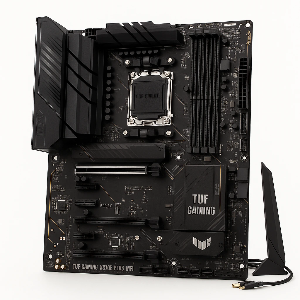 ASUS TUF GAMING X670E-PLUS WIFI - Placa base - ATX - Socket AM5 - AMD X670 Chipset - USB-C 3.2 Gen2, USB-C Gen 2x2, USB 3.2 Gen 1, USB 3.2 Gen 2 - 2.5 Gigabit LAN, Wi-Fi 6E, Bluetooth - Tarje