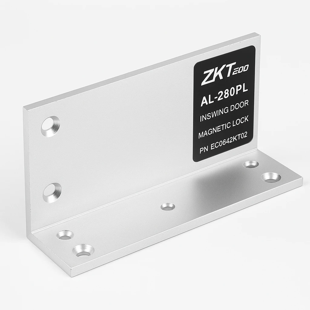 ZKTeco  - AL-280PL - Soporte de bloqueo magnético para la puerta Inswing - Para la instalación del bloque magnético de la serie AL-280 (LED) en una sola puerta