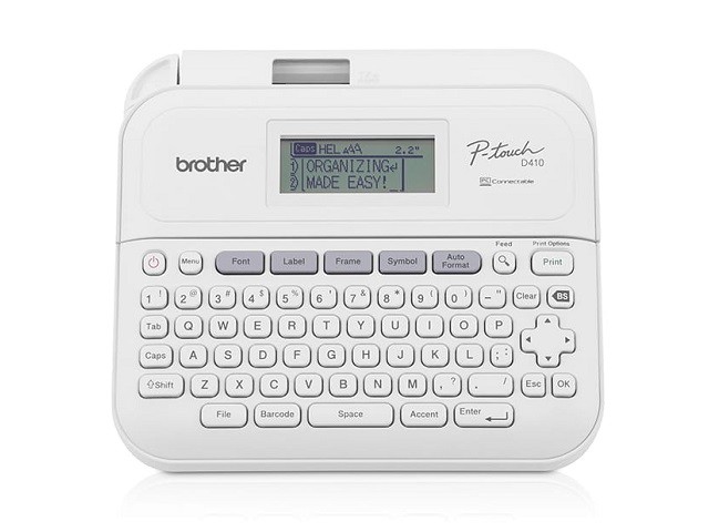 Brother P-Touch PT-D410 - Etiquetadora - B/N - transferencia térmica - 18 mm de anchura - 180 ppp - hasta 20 mm/segundo - USB - cortador - impresión de 5 líneas, impresión en modo espejo, imp