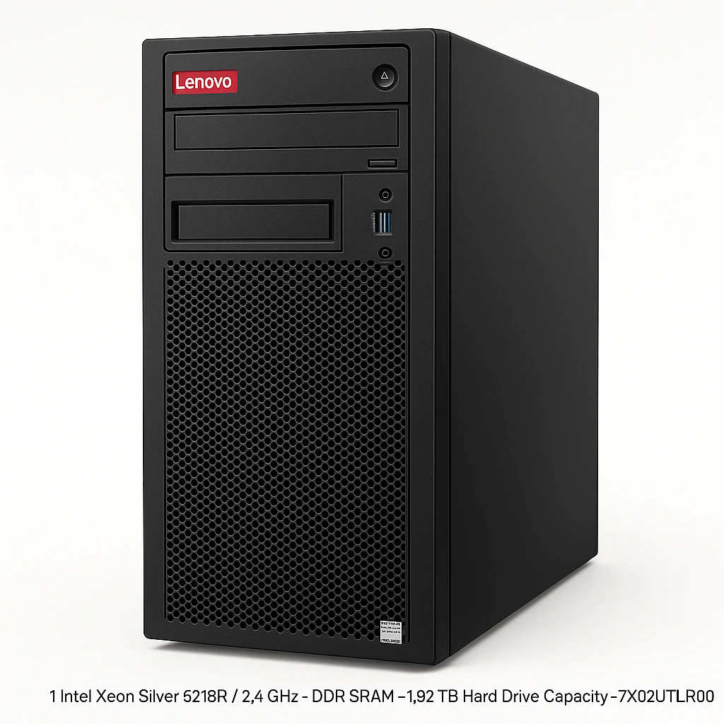 Lenovo - Server - Tower - 1 Intel Xeon Silver 5218R / 2.4 GHz - DDR SRAM - 1.92 TB Hard Drive Capacity - 7X02UTLR00