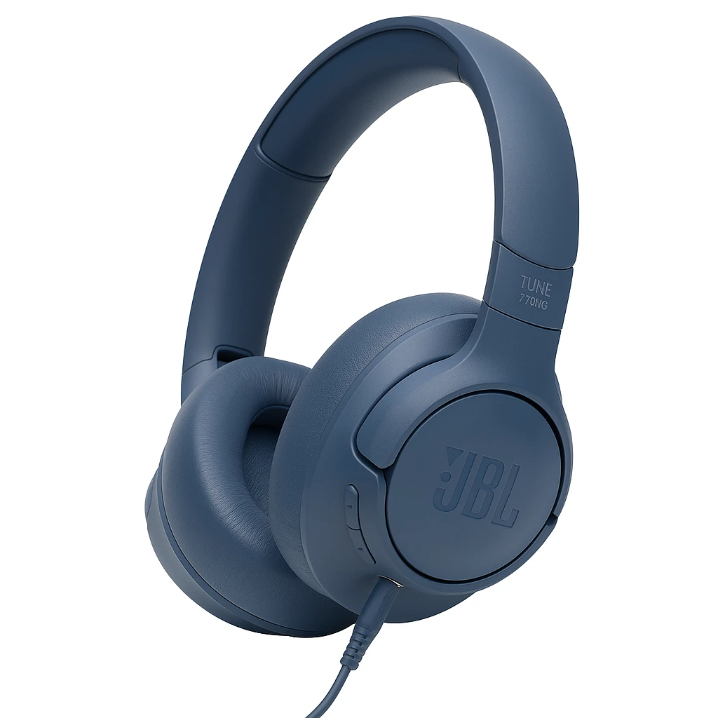 JBL TUNE 770NC - Auriculares con diadema con micro - tamaño completo - Bluetooth - inalámbrico, cableado - cancelación de sonido activo - conector de 3,5 mm - azul
