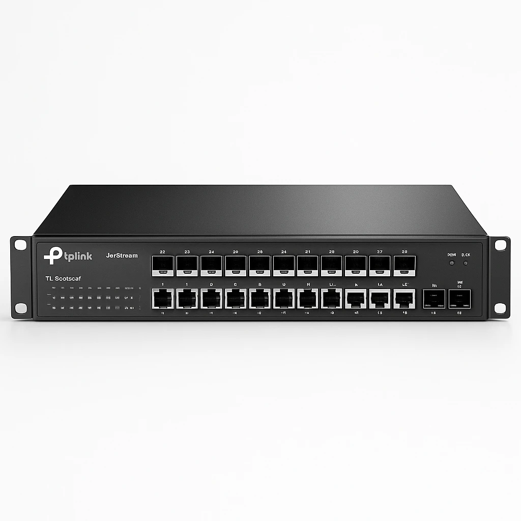 TP-Link JetStream TL-SG3428XF V1 - Conmutador - L2 + - Gestionado - 20 x Gigabit SFP + 4 x combo Gigabit SFP/RJ-45 + 4 x 10 Gigabit SFP+ (enlace de subida) - montaje en rack
