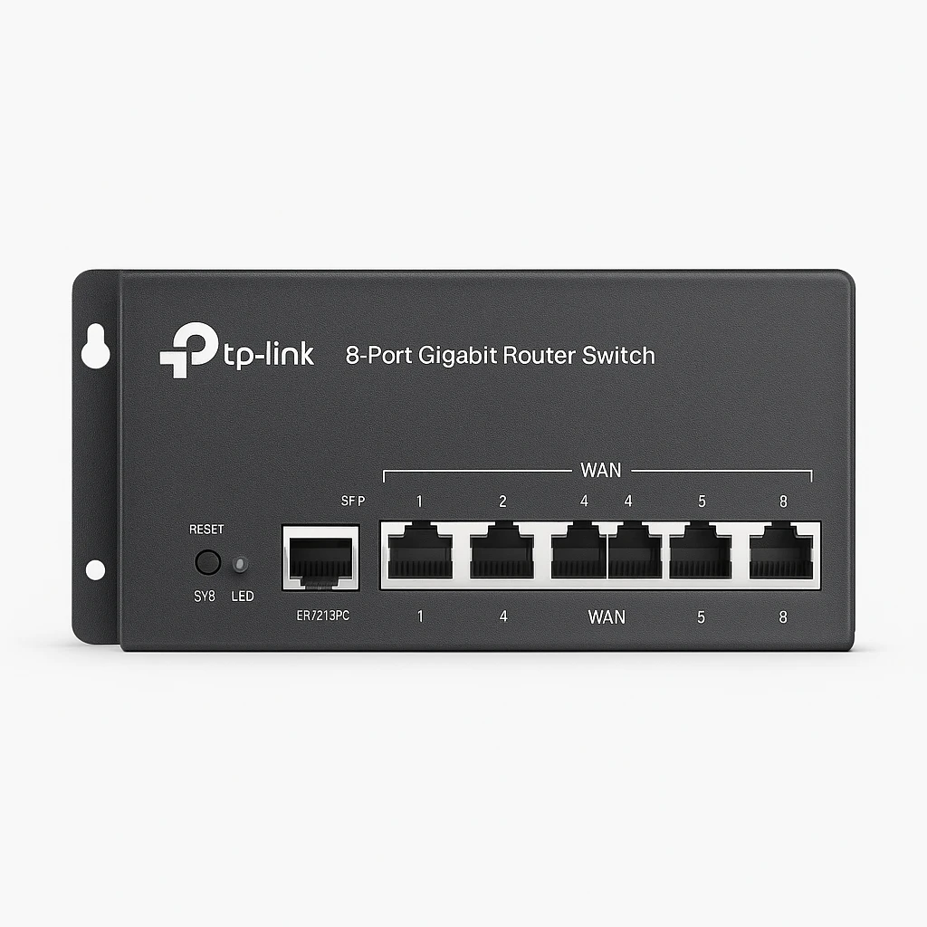 TP-LINK ER7212PC V1 - Router conmutador de 8 puertos - 1GbE - Puertos WAN: 4 - montaje en pared