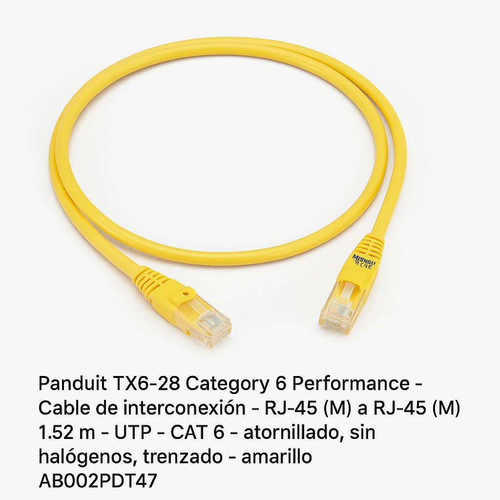 Panduit TX6-28 Category 6 Performance - Cable de interconexión - RJ-45 (M) a RJ-45 (M) - 1.52 m - UTP - CAT 6 - atornillado, sin halógenos, trenzado - amarillo