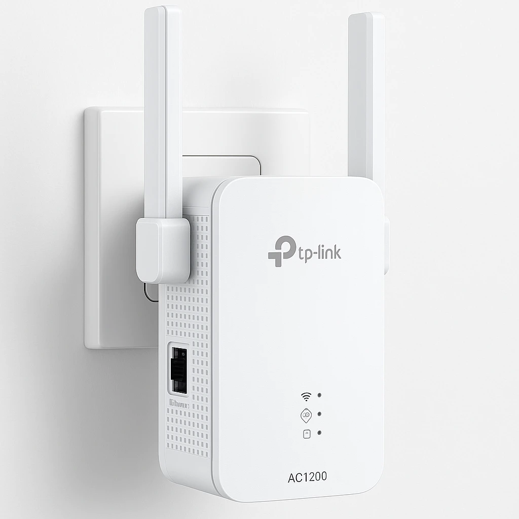 TP-Link RE315 V1 - Extensor de alcance Wi-Fi AC1200 - velocidad 300Mbps a 2.4GHz + 867Mbps a 5GHz-2 × antenas externas - 1 × puerto de 10/100 Mbps - enchufado a la pared
