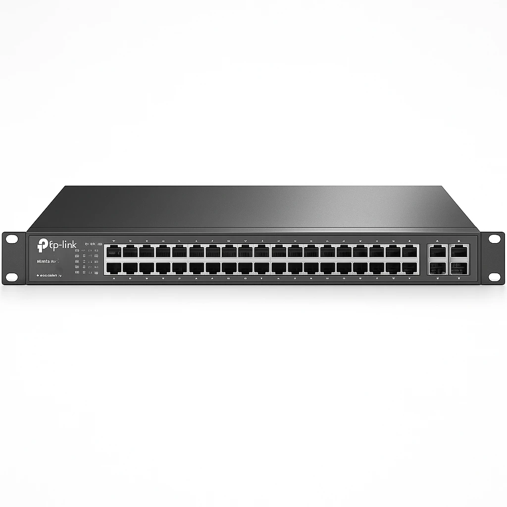 TP-Link JetStream TL-SG3452XP V1 - Conmutador - L2 + - Gestionado - 48 x 10/100/1000 (PoE+) + 4 x 10 Gigabit SFP+ - montaje en rack - PoE+ (500 W)
