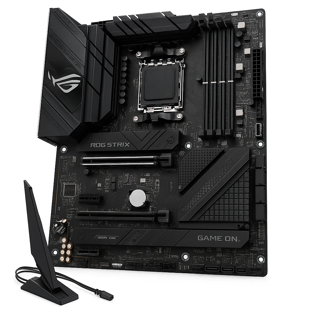 ASUS ROG Strix X670E-F Gaming WiFi - Placa base - ATX - Socket AM5 - AMD X670 Chipset - USB-C 3.2 Gen 2x2, USB 3.2 Gen 1, USB-C 3.2 Gen2, USB 3.2 Gen 2 - 2.5 Gigabit LAN, Wi-Fi 6, Bluetooth -