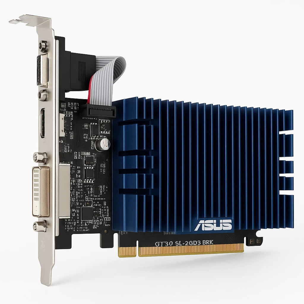 ASUS GT730-SL-2GD3-BRK - Tarjeta gráfica - GF GT 730 - 2 GB DDR3 - PCIe 2.0 - DVI, D-Sub, HDMI - sin ventilador