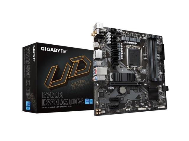 Gigabyte - B760M DS3H AX DDR4 - Motherboard - Micro ATX - LGA1700 Socket - B760M - para Celeron / para Core i3 / para Core i5 / para Core i7 / para Pentium - Intel HD Graphics - None