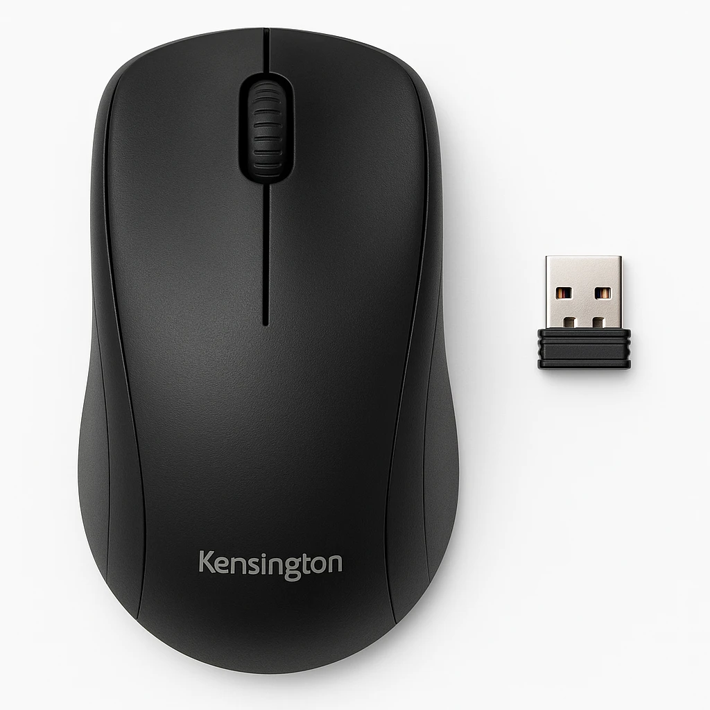 Kensington Mouse for Life - Ratón - diestro y zurdo - óptico - 3 botones - inalámbrico - 2.4 GHz - receptor inalámbrico USB - negro