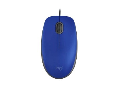 Logitech - Mouse - Wired - Blue - M110 Silent