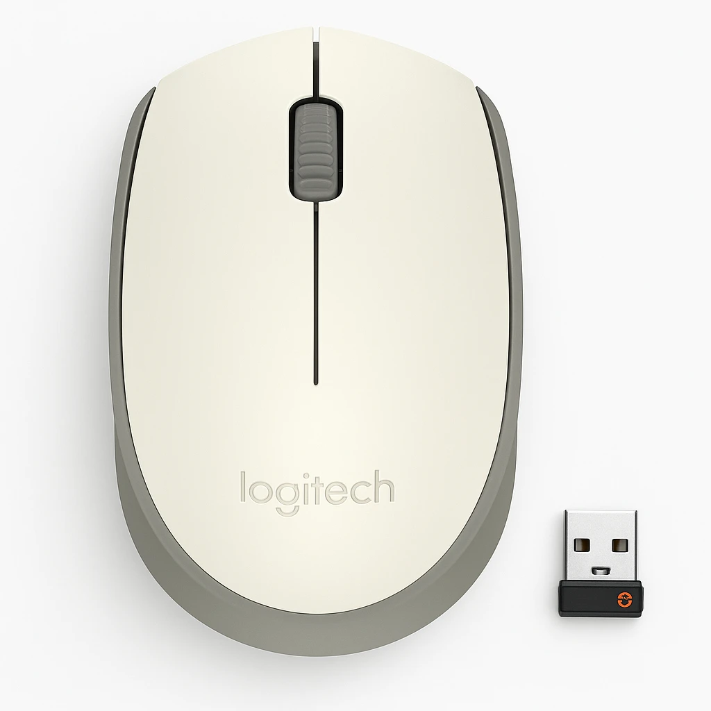 Logitech M170 Wireless Mouse, Ambidextrous, Off-white - Ratón - diestro y zurdo - óptico - 3 botones - inalámbrico - 2.4 GHz - receptor inalámbrico USB - blanco hueso