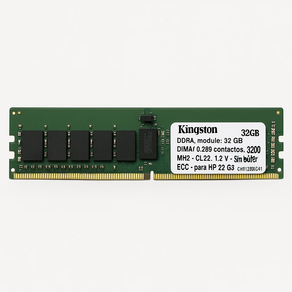 Kingston - DDR4 - módulo - 32 GB - DIMM de 288 contactos - 3200 MHz - CL22 - 1.2 V - sin búfer - ECC - para HP Z2 G5
