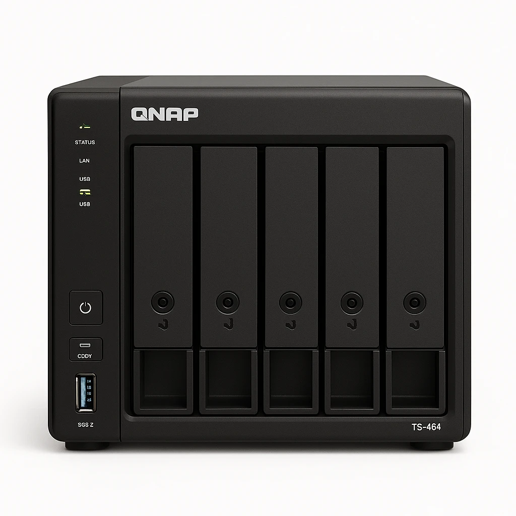QNAP TS-464 - Servidor NAS - 4 compartimentos - SATA 6Gb/s - RAID 0, 1, 5, 6, 10, JBOD - RAM 8 GB - 2.5 Gigabit Ethernet - iSCSI soporta