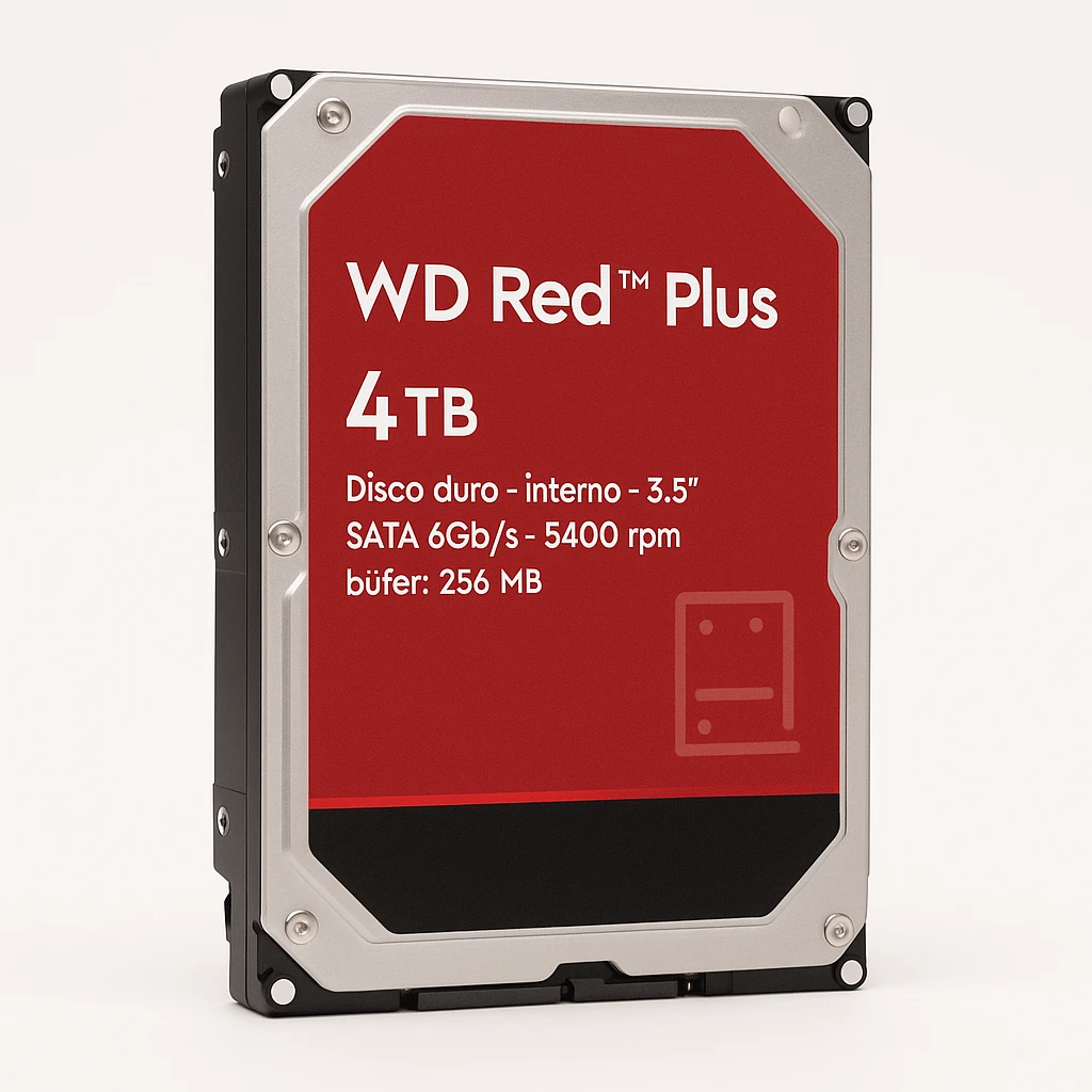 WD Red Plus WD40EFPX - Disco duro - 4 TB - interno - 3.5" - SATA 6Gb/s - 5400 rpm - búfer: 256 MB