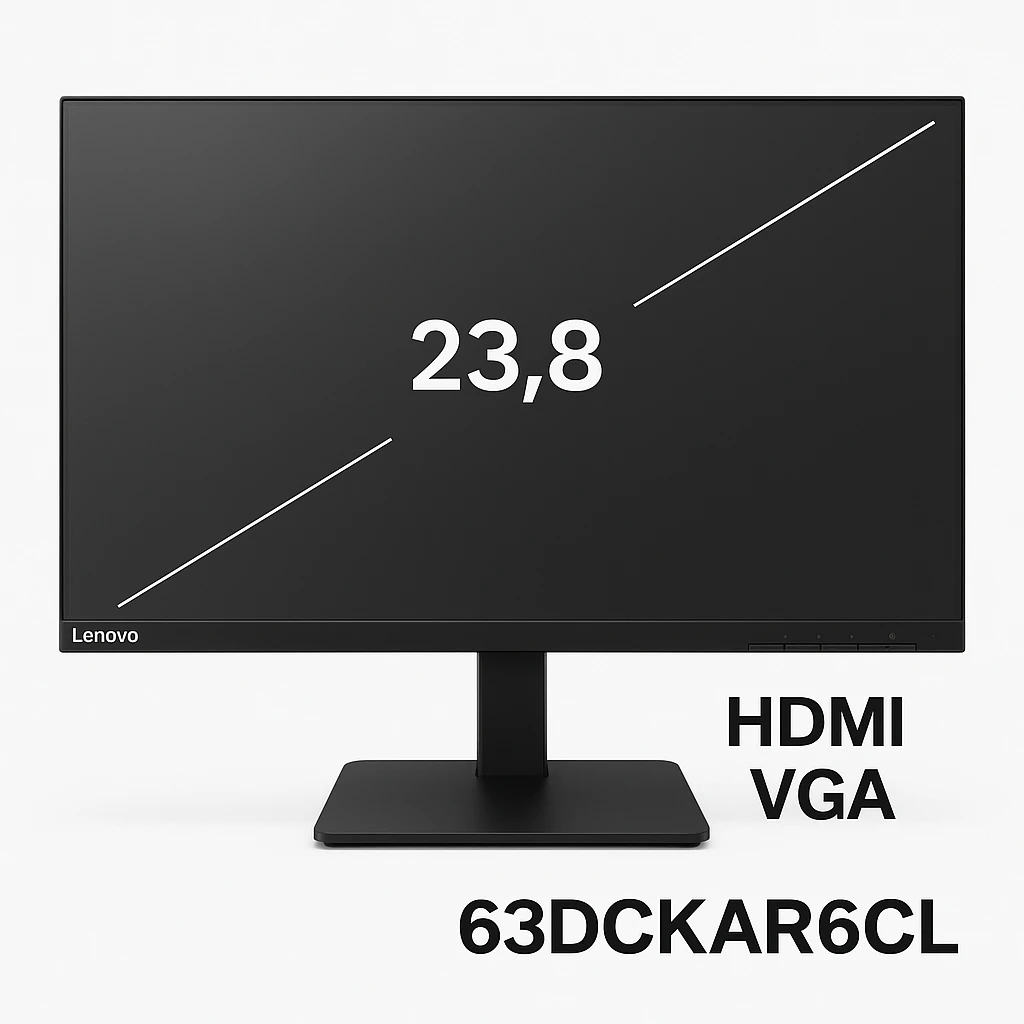 Lenovo - LCD monitor - 23.8" - HDMI / VGA - Black - 63DCKAR6CL