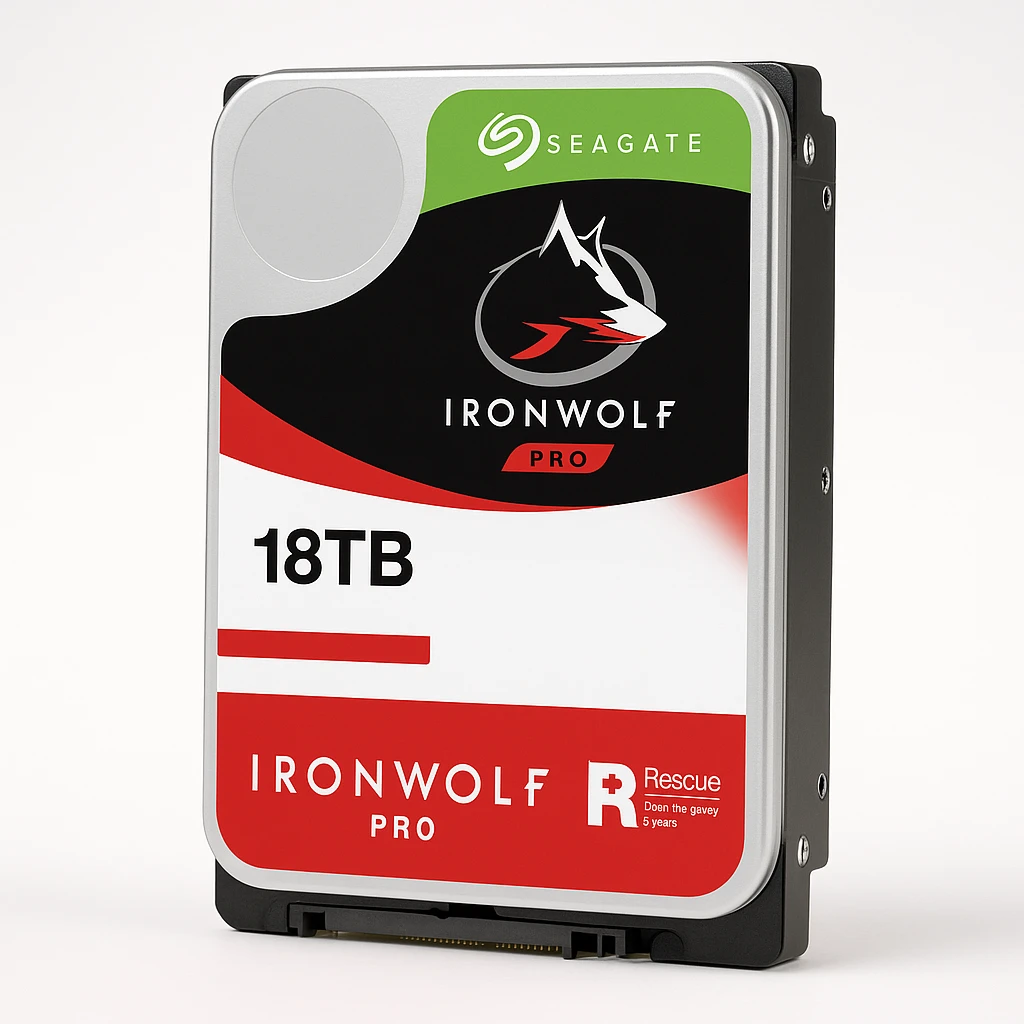 Seagate IronWolf Pro ST18000NT001 - Disco duro - 18 TB - interno - 3.5" - SATA 6Gb/s - 7200 rpm - búfer: 256 MB - con Recuperación de datos Seagate Rescue de 3 años