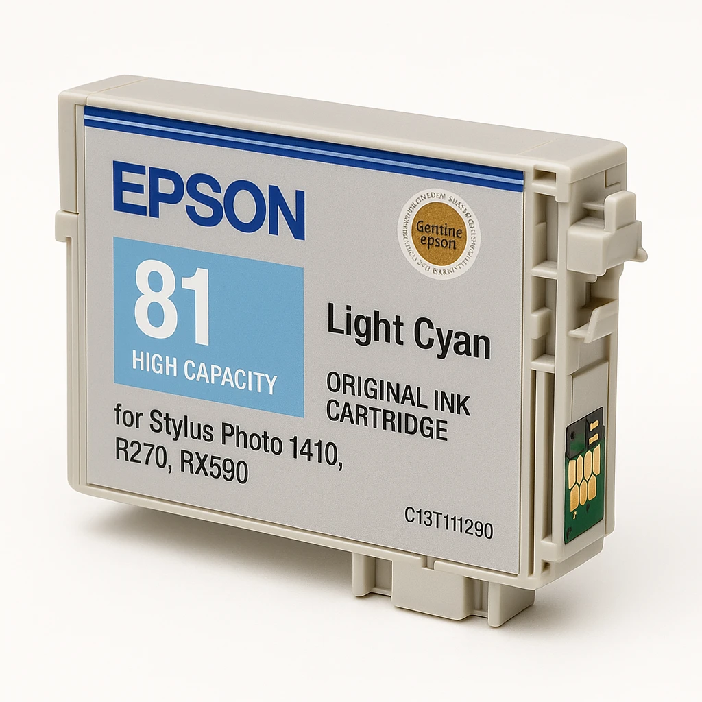 Epson 81 - Gran capacidad - cián claro - original - cartucho de tinta - para Stylus Photo 1410, R270, RX590